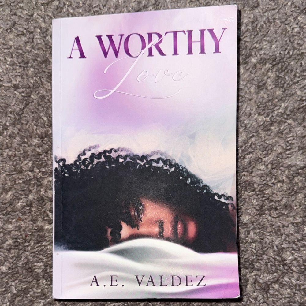 A Worthy Love by A.E. Valdez - Purple & Black Cover